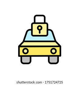 car lock icon. Simple color with outline vector elements of bankruptcy icons for ui and ux, website or mobile application
