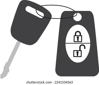 car lock key isolated icon on white background, auto service, re