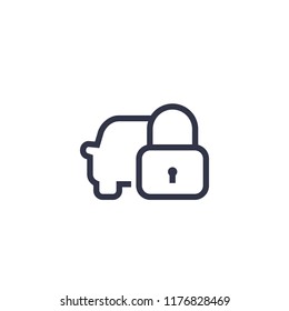 car lock line icon