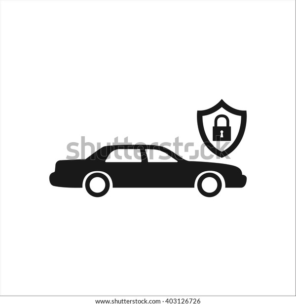 Car lock
protection sign simple icon on 
background
