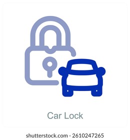 Car Lock and safety icon concept
