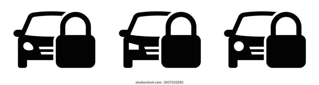 Car locked set icon, vector illustration