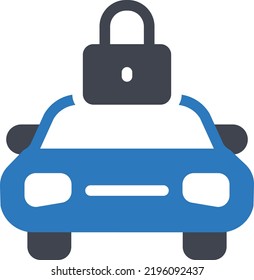 car lockVector illustration on a transparent background. Premium quality symmbols. Glyphs vector icons for concept and graphic design. 
