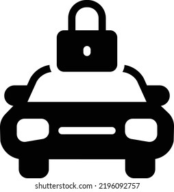 car lockVector illustration on a transparent background. Premium quality symmbols. Glyphs vector icons for concept and graphic design. 
