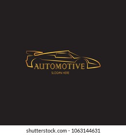 Car Logo Abstract Lines Vector with yellow colour