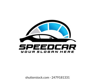 Vector de líneas Abstractas con logotipo de coche. Ilustración vectorial
