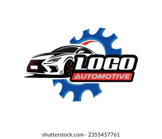 Car Logo Automotive Mechanic in Blue, Black and red 