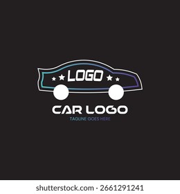 Logo del coche azul púrpura gradiente logo.