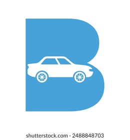 Car Logo combine with letter B vector template