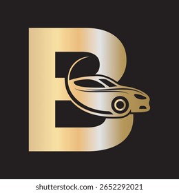 Logotipo do carro combinar com modelo de vetor da letra B