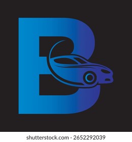 Logotipo do carro combinar com modelo de vetor da letra B