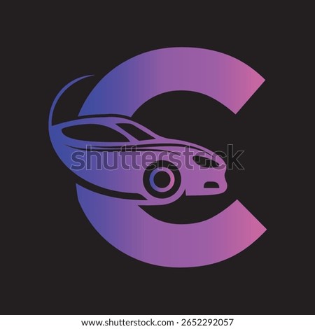 Car Logo combine with letter C vector template
