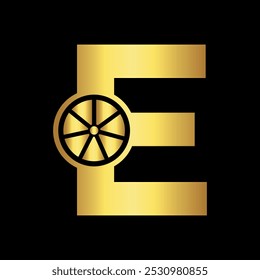 Car Logo combine with letter E vector template