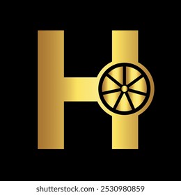 Car Logo combine with letter H vector template
