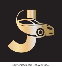 Car Logo combine with letter J vector template