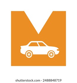 Car Logo combine with letter M vector template