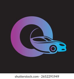 Car Logo combine with letter O vector template