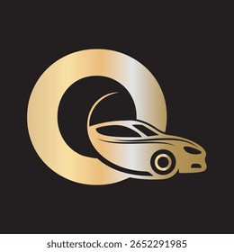 Car Logo combine with letter O vector template
