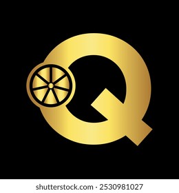 Car Logo combine with letter Q vector template
