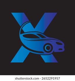 Logotipo do carro combinar com a letra X modelo de vetor