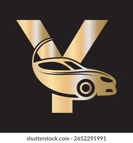 Logotipo do carro combinar com a letra Y modelo de vetor