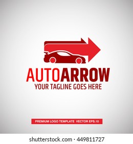 Car logo concept. With Auto Arrow text template. Vector Eps.10