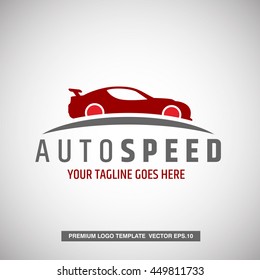 Car logo concept. With auto speed text template. Vector Eps.10