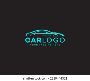 Diseño del logotipo del coche. Automoción, Salón de coches, Vector de diseño de logotipos para distribuidores de coches. Símbolos de garaje de silueta automática. 