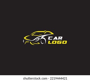 Diseño del logotipo del coche. Automoción, Salón de coches, Vector de diseño de logotipos para distribuidores de coches. Símbolos de garaje de silueta automática. 