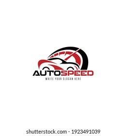 Car Logo design. Automotive Logo Vector Template. Auto speed logo vector Premium Vector. Auto style car logo design with concept sports vehicle icon silhouette on light grey background.