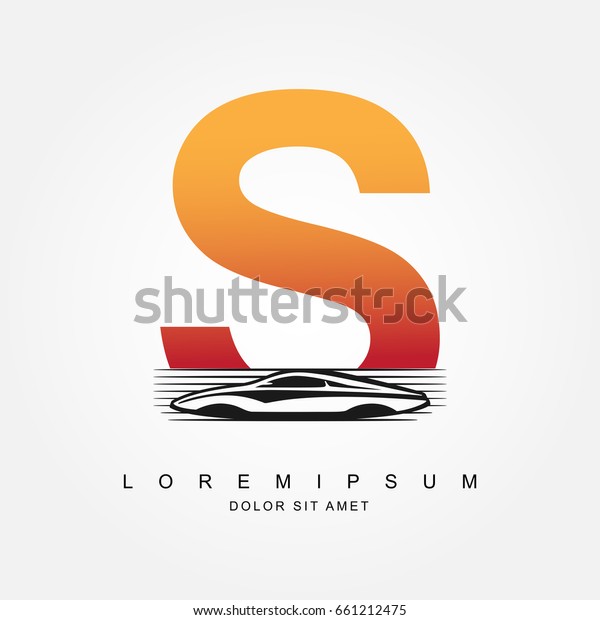 Car logo\
design with concept combination sports car and alphabet S .\
Automotive Logo Concept . Vector\
Illustration