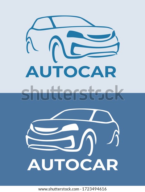 car logo design with\
concept sports vehicle icon silhouette\
 on retro background.\
Vector illustration.