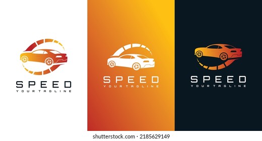 Diseño del logotipo del automóvil con concepto moderno y creativo Vector Premium