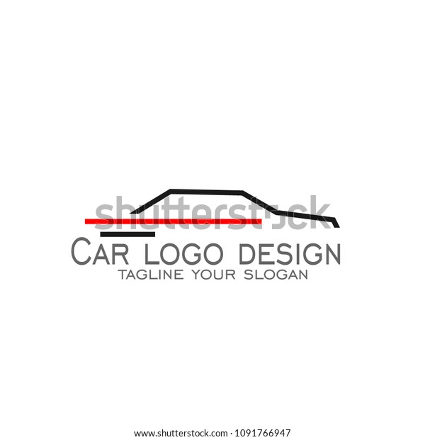 Car logo design, line concept template,\
automotive logo isolated on white\
background.
