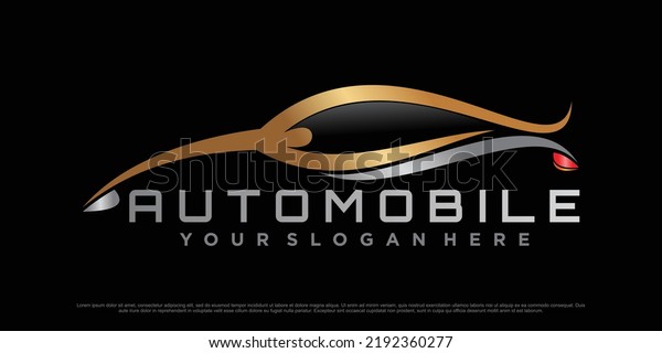 Car logo design with sports car icon and modern\
concept Premium Vector
