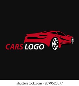 Car logo design with sports vehicle icon silhouette concept on black background. Vector illustration eps 10