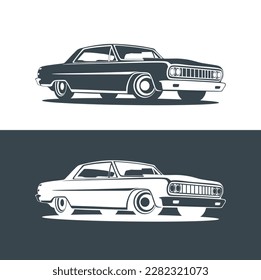 vector de plantilla de diseño del logotipo del coche. diseño retro clásico