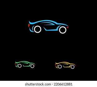 diseño de logotipo de coche Plantilla vectorial Símbolo abstracto