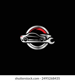 car logo design vector template with shield and blank space for your text
Car service logo template vector icon illustration design. Car mechanic logo.