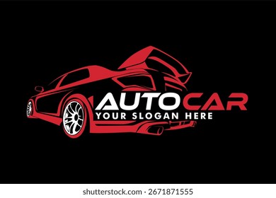 car logo emblem abstract lines vector illustration design silhouette sport car business brand identity company modern garage