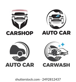 car logo, emblems, badges. Logo for service car repair, and other design elements. Vector illustration.