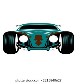 logotipo del coche vista frontal del coche profesional de lujo moderno vehículo vintage vector móvil aislado icono del garaje del automóvil 