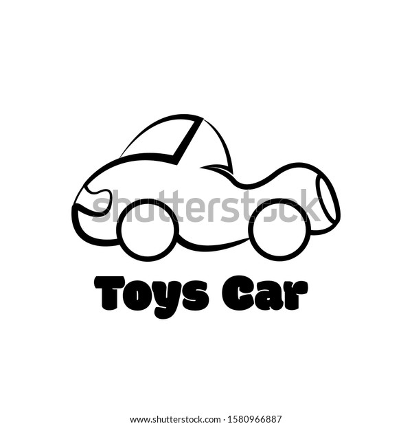 car logo, funny adorable car toys with line hand\
drawn style