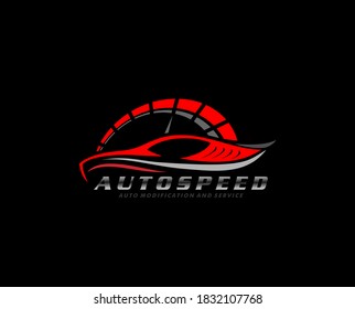 logotipo del coche con símbolo de velocidad automática del indicador