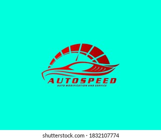 car logo with gauge auto speed icon symbol