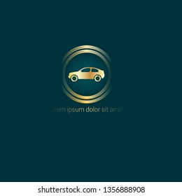 car logo in gold color. car gold logo