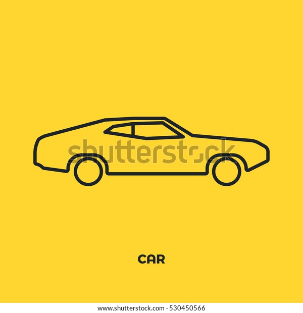 Car logo graphic design concept. Editable element,\
can be used as logotype, icon, template in web and print. Thin line\
icon