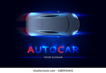 Car Logo. High Speed Sport Car - Futuristic Concept. Smart car. Vector illustration