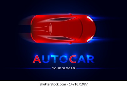 Car Logo. High Speed Sport Car - Futuristic Concept. Smart car. Vector illustration