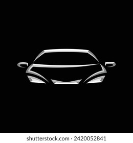 Car logo icon, motor vehicle silhouette symbol. Vector illustration.